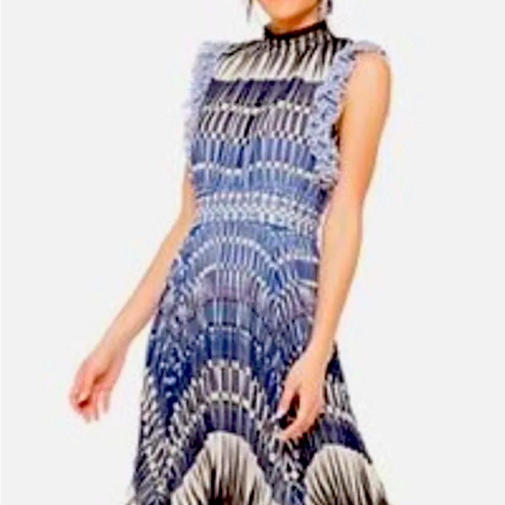 Kate Spade Madison Ave Deco Stephana Blue Dress size 10…original $598